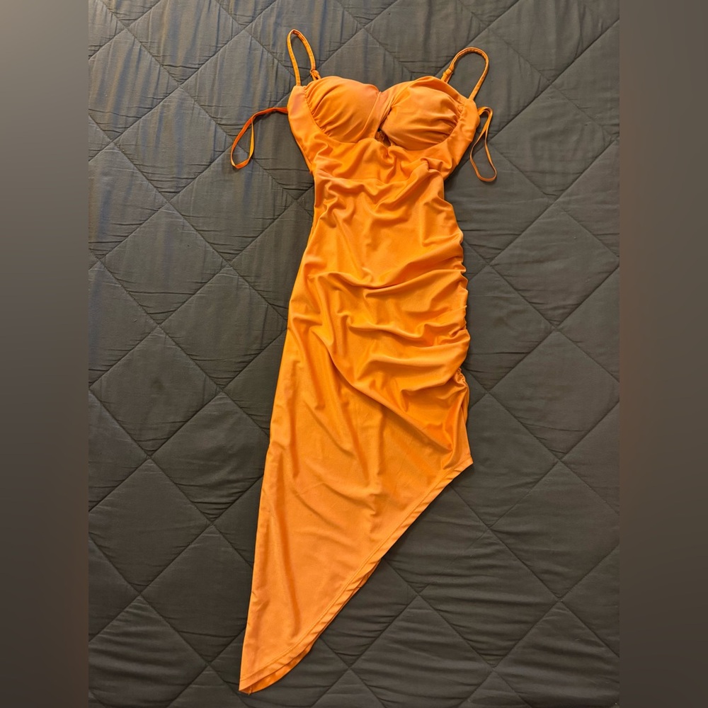 Windsor Bright Orange Asymmetrical Dress - Picture 2 of 12
